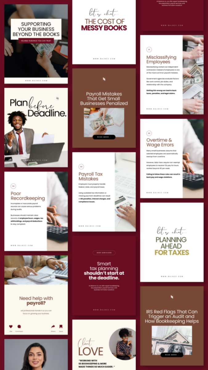 Bookkeeping Brand project preview — cohesive visual branding for a bookkeeping service